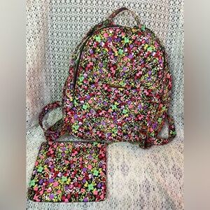 Floral Backpack w/ Detachable Cosmetics Pouch~Side & Interior Pockets NWOT